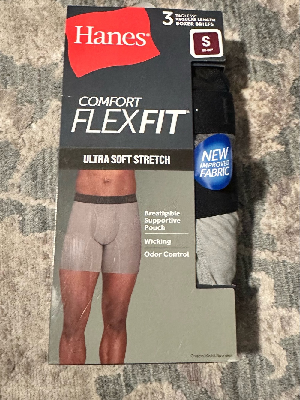 Hanes Comfort FlexFit Boxer Briefs - Black & Gray